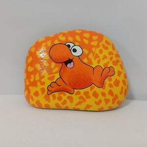 Hand-Painted Acrylic Rock-Orange and Yellow Nerd Candy Character (Super Cute!!)